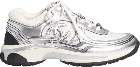 chanel sneakers white and silver.